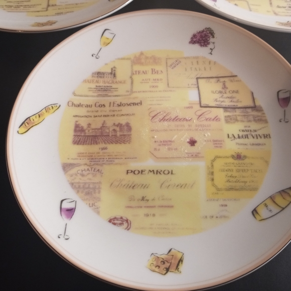 Porcelain Treasures Paris Theme 6" Canape Plates (Set Of 3) - Picture 2 of 3